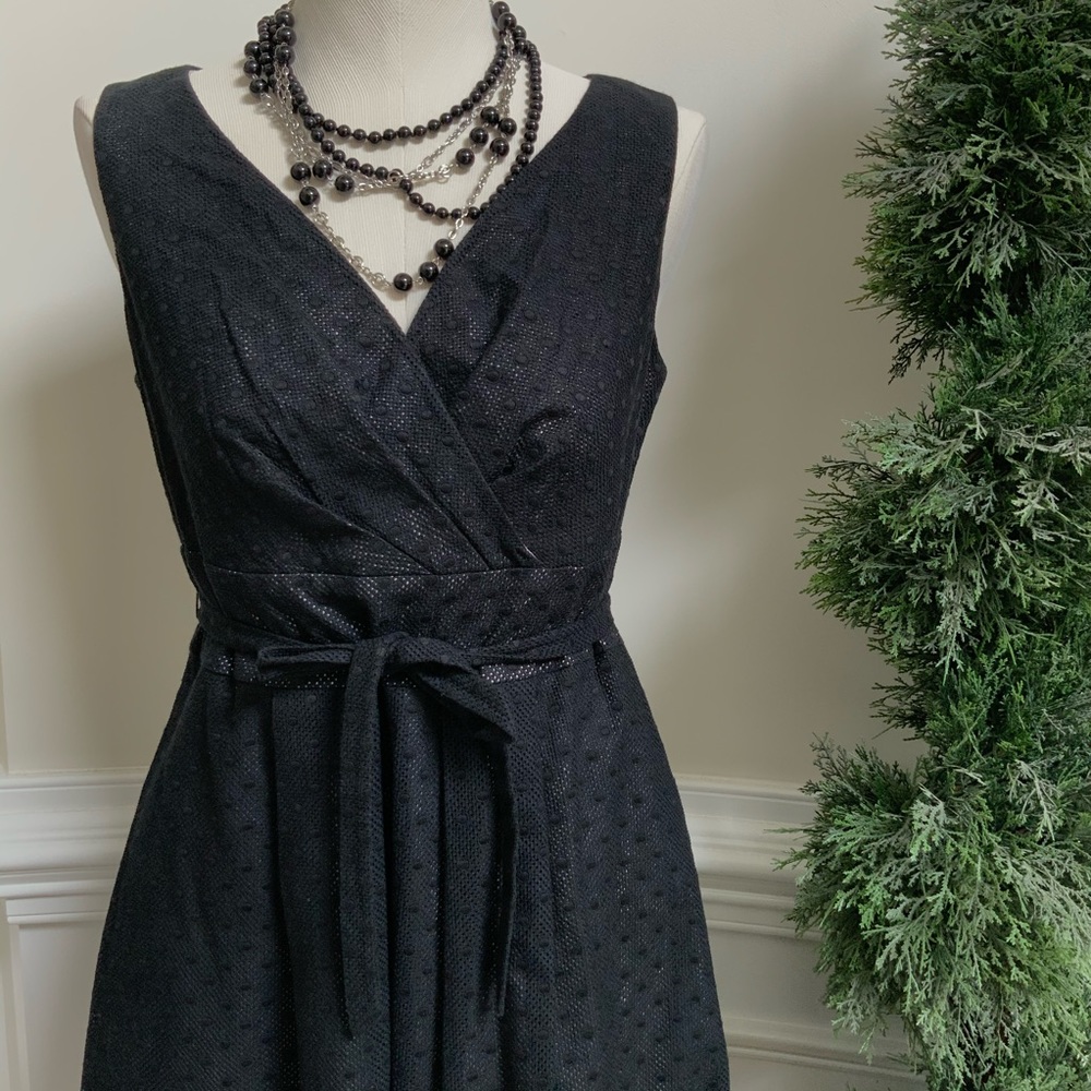 Talbots Black Belted Breathable Cotton Dress - Picture 2 of 4